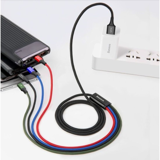 Cablu Baseus Fast 4in1 Lightning, 2x USB-C, MicroUSB, 3.5A, 1.2m, Black Cablu Baseus Fast 4in1 Lightning, 2x USB-C, MicroUSB, 3.5A, 1.2m, Black (Încărcătoare Rețea, CA1T4-B01) by www.silkase.ro
