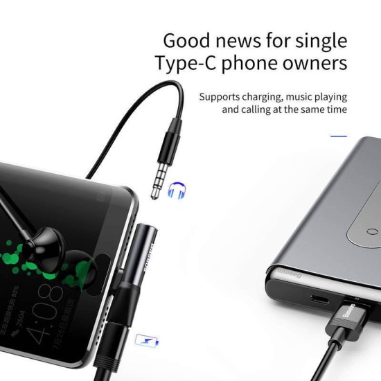 Adaptor Baseus CATL41-01 USB-C la Jack Audio 3.5mm, Negru Adaptor Baseus CATL41-01 USB-C la Jack Audio 3.5mm, Negru (Cabluri Telefon, CATL41-01) by www.silkase.ro