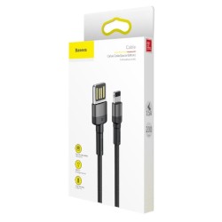 Cablu Baseus CALKLF-HG1 Cafule USB la Lightning Double Sided 1.5A 2m Grey/Black Cablu Baseus CALKLF-HG1 Cafule USB la Lightning Double Sided 1.5A 2m Grey/Black