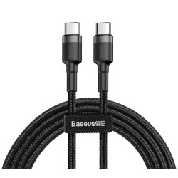 Cablu Baseus CATKLF-HG1 Cafule USB-C la USB-C, 60W, 2m, Gri/Negru
