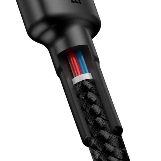 Cablu Baseus CATKLF-HG1 Cafule USB-C la USB-C, 60W, 2m, Gri/Negru (Bakr, CATKLF-HG1) by www.silkase.ro