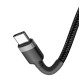 Cablu Baseus CATKLF-HG1 Cafule USB-C la USB-C, 60W, 2m, Gri/Negru (Bakr, CATKLF-HG1) by www.silkase.ro