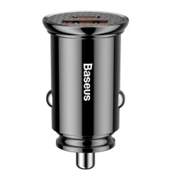 Încărcător Auto Circular Baseus CCALL-YS01, USB + USB-C, 30W, Black