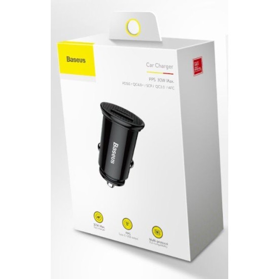 Încărcător Auto Circular Baseus CCALL-YS01, USB + USB-C, 30W, Black Încărcător Auto Circular Baseus CCALL-YS01, USB + USB-C, 30W, Black (Bakr, CCALL-YS01) by www.silkase.ro