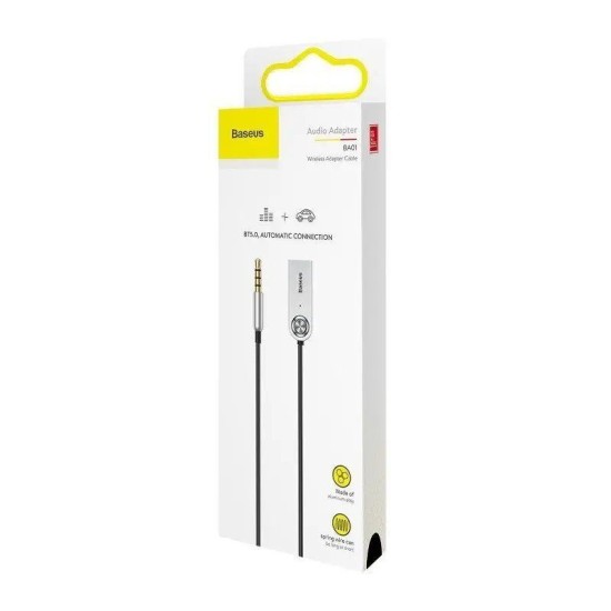 Adaptor Bluetooth 5.0 Baseus CABA01-01 la Jack 3.5mm, Negru Adaptor Bluetooth 5.0 Baseus CABA01-01 la Jack 3.5mm, Negru (Bakr, CABA01-01) by www.silkase.ro