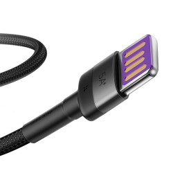 Cablu de Date Baseus CATKLF-PG1 Cafule, Quick Charging USB Double Sided la USB-C, 40W, 1m, Gri/Negru Cablu de Date Baseus CATKLF-PG1 Cafule, Quick Charging USB Double Sided la USB-C, 40W, 1m, Gri/Negru