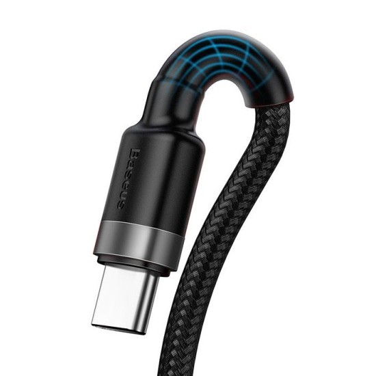 Cablu de Date Baseus CATKLF-PG1 Cafule, Quick Charging USB Double Sided la USB-C, 40W, 1m, Gri/Negru (Cabluri Telefon, CATKLF-PG1) by www.silkase.ro