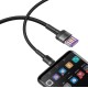 Cablu de Date Baseus CATKLF-PG1 Cafule, Quick Charging USB Double Sided la USB-C, 40W, 1m, Gri/Negru (Cabluri Telefon, CATKLF-PG1) by www.silkase.ro