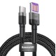 Cablu de Date Baseus CATKLF-PG1 Cafule, Quick Charging USB Double Sided la USB-C, 40W, 1m, Gri/Negru (Cabluri Telefon, CATKLF-PG1) by www.silkase.ro
