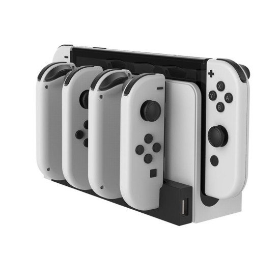 Stație de Încărcare iPega 9186 pentru N-Switch și Joy-Con, Alb/Negru (Bakr, PG-9186WH) by www.silkase.ro