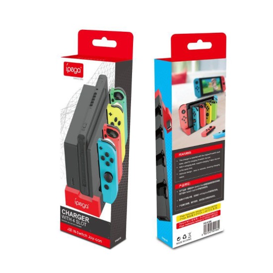 Stație de Încărcare iPega 9186 pentru N-Switch și Joy-Con, Alb/Negru (Bakr, PG-9186WH) by www.silkase.ro
