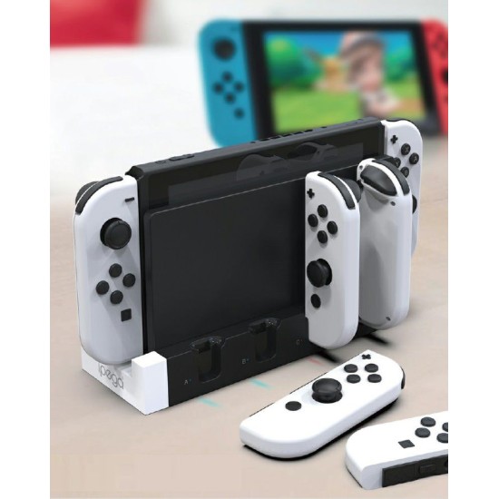 Stație de Încărcare iPega 9186 pentru N-Switch și Joy-Con, Alb/Negru (Bakr, PG-9186WH) by www.silkase.ro