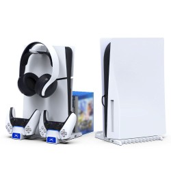 Stand Multifuncțional de Încărcare iPega P5S009 pentru PS5 Slim, Alb Stand Multifuncțional de Încărcare iPega P5S009 pentru PS5 Slim, Alb