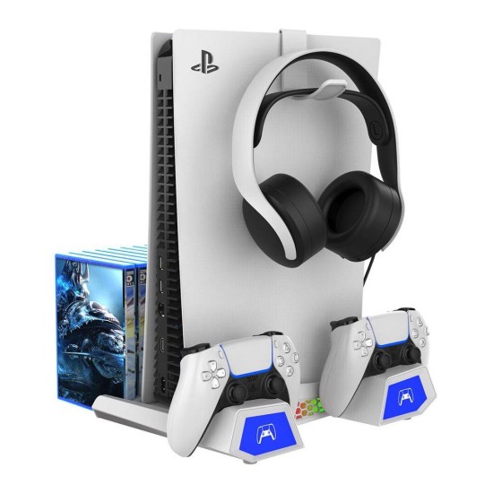 Stand Multifuncțional iPega P5S023 cu Răcire și RGB pentru PS5/Slim/Pro, Alb Stand Multifuncțional iPega P5S023 cu Răcire și RGB pentru PS5/Slim/Pro, Alb (Bakr, PG-P5S023) by www.silkase.ro
