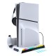 Stand Multifuncțional iPega P5S006 cu Răcire, Încărcare și RGB pentru PS5 Slim, Alb (Bakr, PG-P5S006) by www.silkase.ro