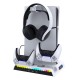 Stand Multifuncțional iPega P5S006 cu Răcire, Încărcare și RGB pentru PS5 Slim, Alb (Bakr, PG-P5S006) by www.silkase.ro