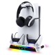 Stand Multifuncțional iPega P5S006 cu Răcire, Încărcare și RGB pentru PS5 Slim, Alb (Bakr, PG-P5S006) by www.silkase.ro