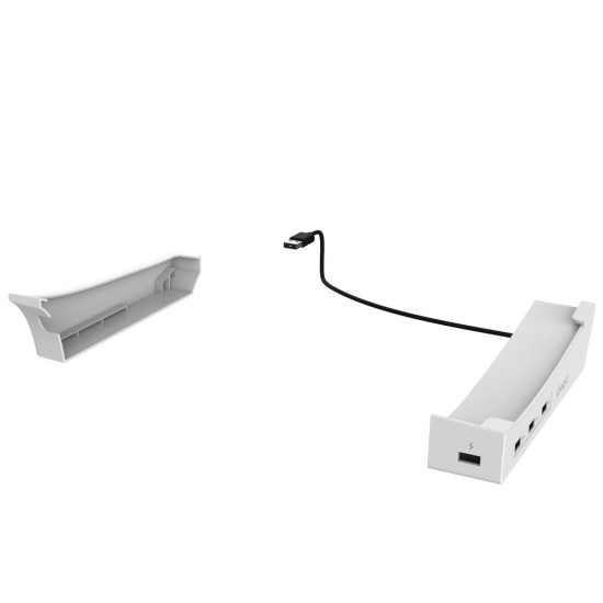 Stand Orizontal iPega P5S008 cu Hub USB pentru PS5 Slim și PS5 Pro, Alb (Bakr, PG-P5S008) by www.silkase.ro