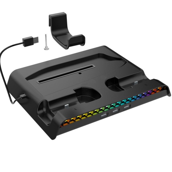 Stand Multifuncțional iPega P5S006H cu Răcire, Încărcare și RGB pentru PS5 Slim, Negru Stand Multifuncțional iPega P5S006H cu Răcire, Încărcare și RGB pentru PS5 Slim, Negru (Bakr, PG-P5S006H) by www.silkase.ro