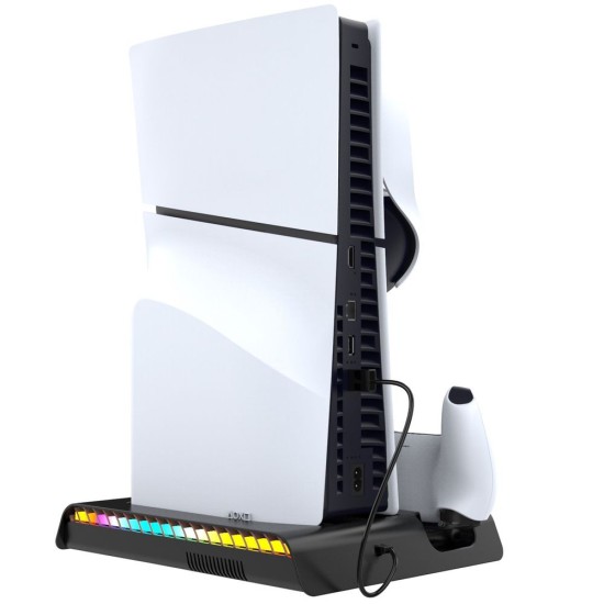 Stand Multifuncțional iPega P5S006H cu Răcire, Încărcare și RGB pentru PS5 Slim, Negru Stand Multifuncțional iPega P5S006H cu Răcire, Încărcare și RGB pentru PS5 Slim, Negru (Bakr, PG-P5S006H) by www.silkase.ro