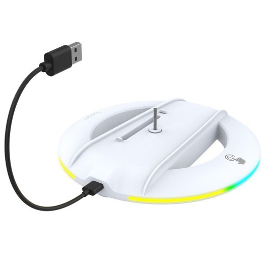 Stand Vertical iPega P5S025S cu RGB pentru PS5 Slim / PS5 Pro, Alb (Bakr, PG-P5S025S) by www.silkase.ro