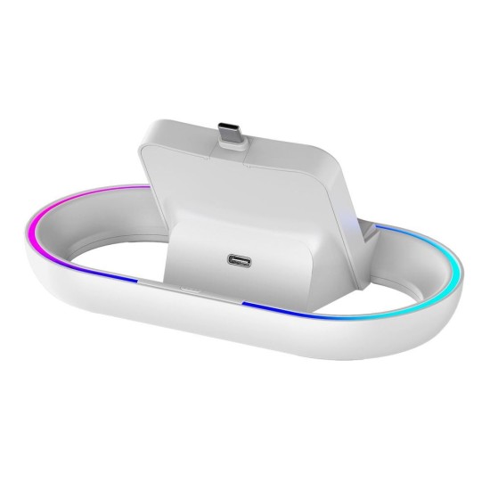Stație de Încărcare iPega P5P02 cu RGB pentru Playstation Portal Remote Player, Alb (Bakr, PG-P5P02) by www.silkase.ro
