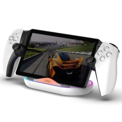 Stație de Încărcare iPega P5P02 cu RGB pentru Playstation Portal Remote Player, Alb