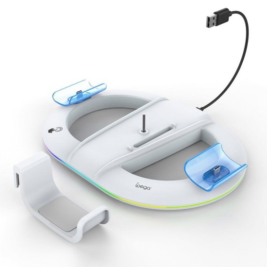 Stand Vertical de Încărcare iPega P5S045 cu RGB pentru PS5 Slim / PS5 Pro, Alb Stand Vertical de Încărcare iPega P5S045 cu RGB pentru PS5 Slim / PS5 Pro, Alb (Bakr, PG-P5S045) by www.silkase.ro