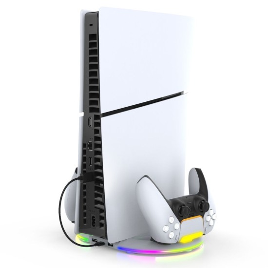 Stand Vertical de Încărcare iPega P5S045 cu RGB pentru PS5 Slim / PS5 Pro, Alb Stand Vertical de Încărcare iPega P5S045 cu RGB pentru PS5 Slim / PS5 Pro, Alb (Bakr, PG-P5S045) by www.silkase.ro