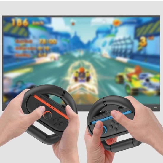 Volan de Curse iPega SW2054 pentru Joy-Con Nintendo Switch 2, Negru (Bakr, PG-SW2054) by www.silkase.ro