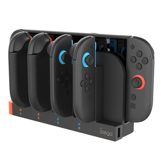 Stație de Încărcare iPega SW2185 pentru Joy-Con Nintendo Switch 2, Neagră (Bakr, PG-SW2185) by www.silkase.ro