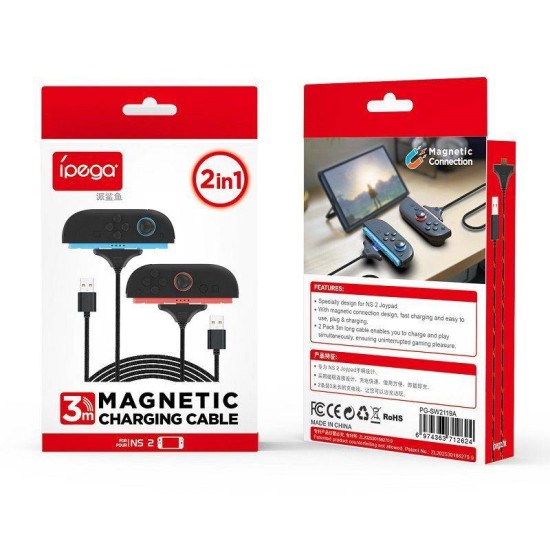 Set 2 Cabluri Încărcare iPega SW2119A (3m) pentru Joy-Con Nintendo Switch 2, Roșu/Albastru Set 2 Cabluri Încărcare iPega SW2119A (3m) pentru Joy-Con Nintendo Switch 2, Roșu/Albastru (Bakr, PG-SW2119A) by www.silkase.ro