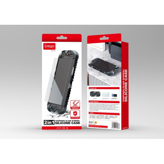 Pachet 2-în-1 iPega SW2024A: Husă Silicon + Folie Sticlă pentru Nintendo Switch 2 Pachet 2-în-1 iPega SW2024A: Husă Silicon + Folie Sticlă pentru Nintendo Switch 2 (Bakr, PG-SW2024A) by www.silkase.ro