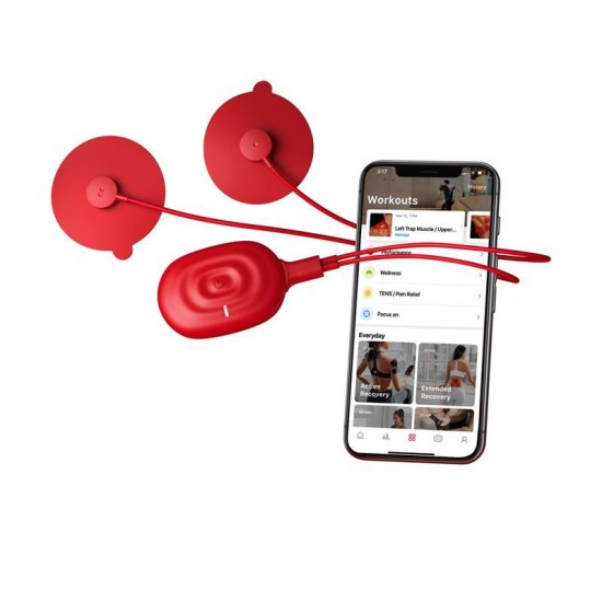 Stimulator muscular Therabody PowerDot 2.0 Uno, rosu, wireless, compact, 60,4x43,5x13,6mm (Ingredi, PD01926-01) by www.silkase.ro