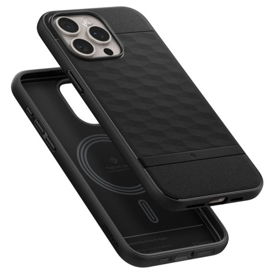 Husa Caseology Parallax MagSafe compatibila cu iPhone 15 Pro Max Matte Black (CASEOLOGY, iPhone 15 Pro Max) by www.silkase.ro Husa Caseology Parallax MagSafe compatibila cu iPhone 15 Pro Max Matte Black (iPhone 15 Pro Max, ACS06614) by www.silkase.ro