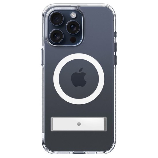Husa telefon, Spigen, TPU, KickStand, Compatibila MagSafe, Transparent-Alb, pentru iPhone 15 Pro (iPhone 15 Pro, ACS06757) by www.silkase.ro