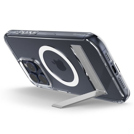 Husa telefon, Spigen, TPU, KickStand, Compatibila MagSafe, Transparent-Alb, pentru iPhone 15 Pro (iPhone 15 Pro, ACS06757) by www.silkase.ro