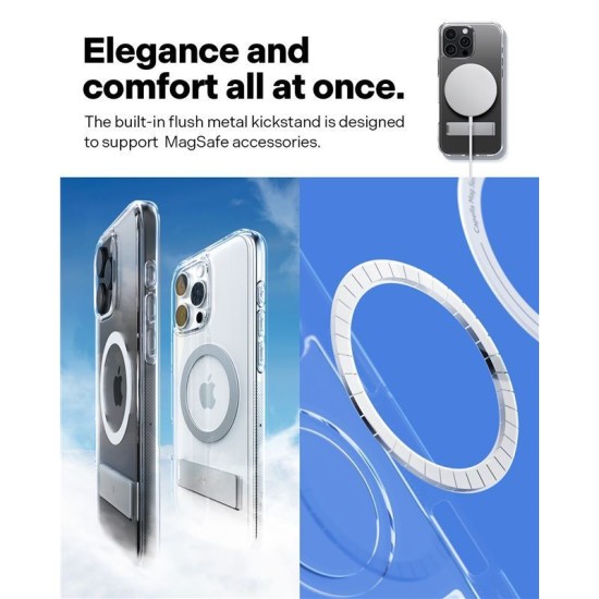 Husa Caseology Capella MagSafe Kickstand compatibila cu iPhone 16 Pro Max White (iPhone 16 Pro Max, ACS08054) by www.silkase.ro
