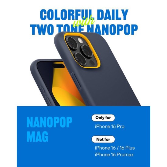 Husa Spigen Caseology Nano Pop Mag pentru iPhone 16 Pro, albastru marin si galben (iPhone 15 Pro, ACS08172) by www.silkase.ro
