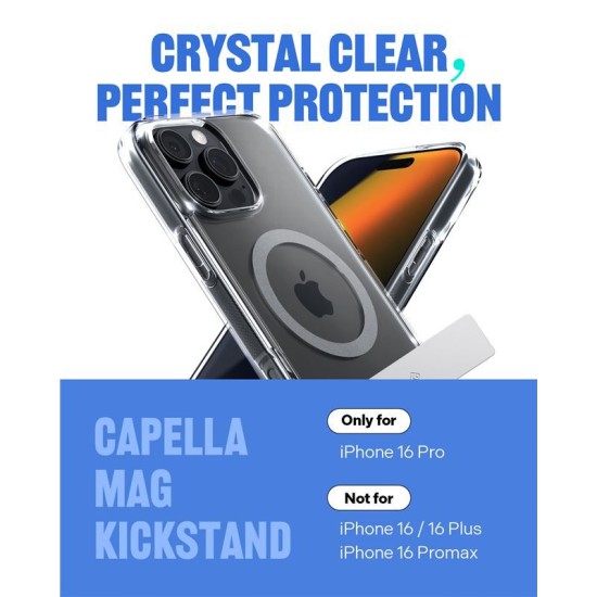 Husa Caseology Capella MagSafe Kickstand compatibila cu iPhone 16 Pro Gray (iPhone 15 Pro, ACS08185) by www.silkase.ro