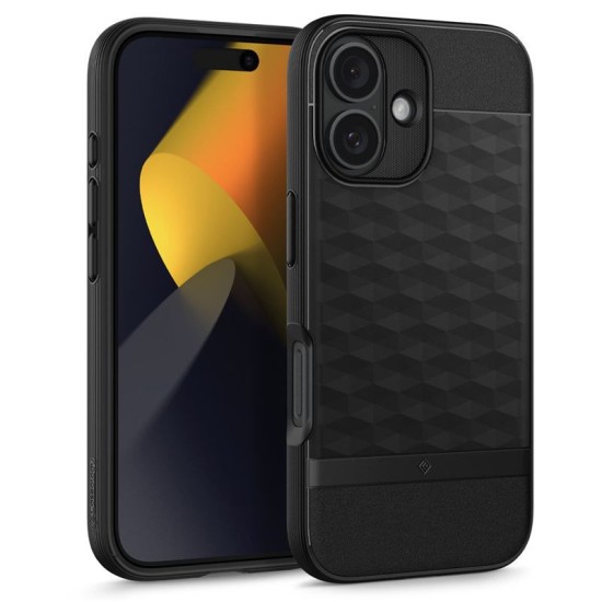 Husa Spigen Caseology Parallax MagSafe pentru Apple iPhone 16, negru mat (iPhone 16, ACS08232) by www.silkase.ro