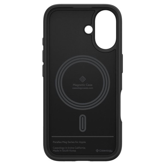 Husa Spigen Caseology Parallax MagSafe pentru Apple iPhone 16, negru mat (iPhone 16, ACS08232) by www.silkase.ro