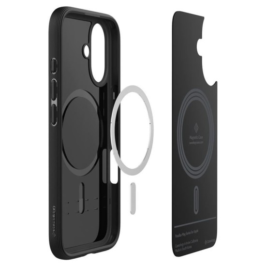 Husa Spigen Caseology Parallax MagSafe pentru Apple iPhone 16, negru mat (iPhone 16, ACS08232) by www.silkase.ro