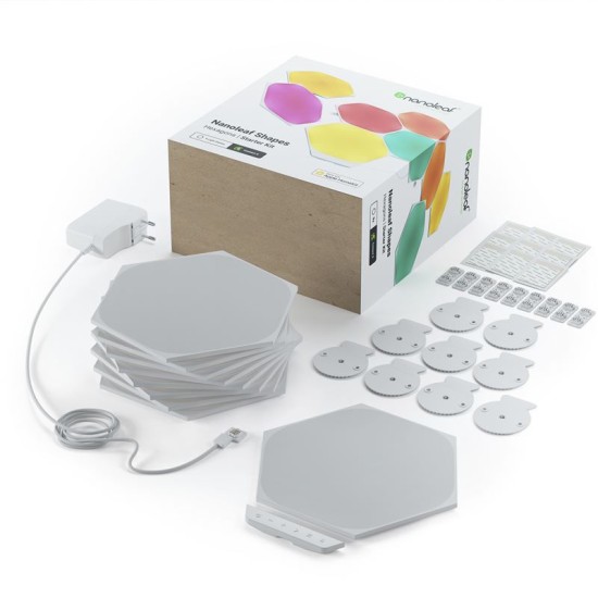 Kit de pornire 9 panouri hexagonale Nanoleaf Shapes (Diverse accesorii, NL42-0002HX-9PK) by www.silkase.ro