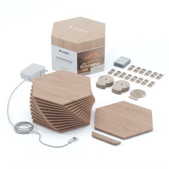 Kit de pornire 13 panouri luminoase Nanoleaf Elements Hexagons (Diverse accesorii, NL52-K-3002HB-13PK) by www.silkase.ro