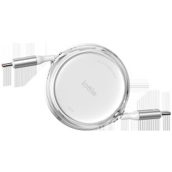Set 2 Cabluri USB-C iOttie Retractabile, 100W Power Delivery, Alb