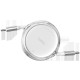 Set 2 Cabluri USB-C iOttie Retractabile, 100W Power Delivery, Alb (Cabluri Telefon, IOTACC610) by www.silkase.ro