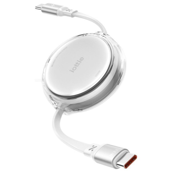 Set 2 Cabluri USB-C iOttie Retractabile, 100W Power Delivery, Alb (Cabluri Telefon, IOTACC610) by www.silkase.ro