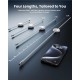 Set 2 Cabluri USB-C iOttie Retractabile, 100W Power Delivery, Alb (Cabluri Telefon, IOTACC610) by www.silkase.ro