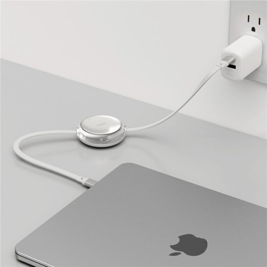 Set 2 Cabluri USB-C iOttie Retractabile, 100W Power Delivery, Alb (Cabluri Telefon, IOTACC610) by www.silkase.ro